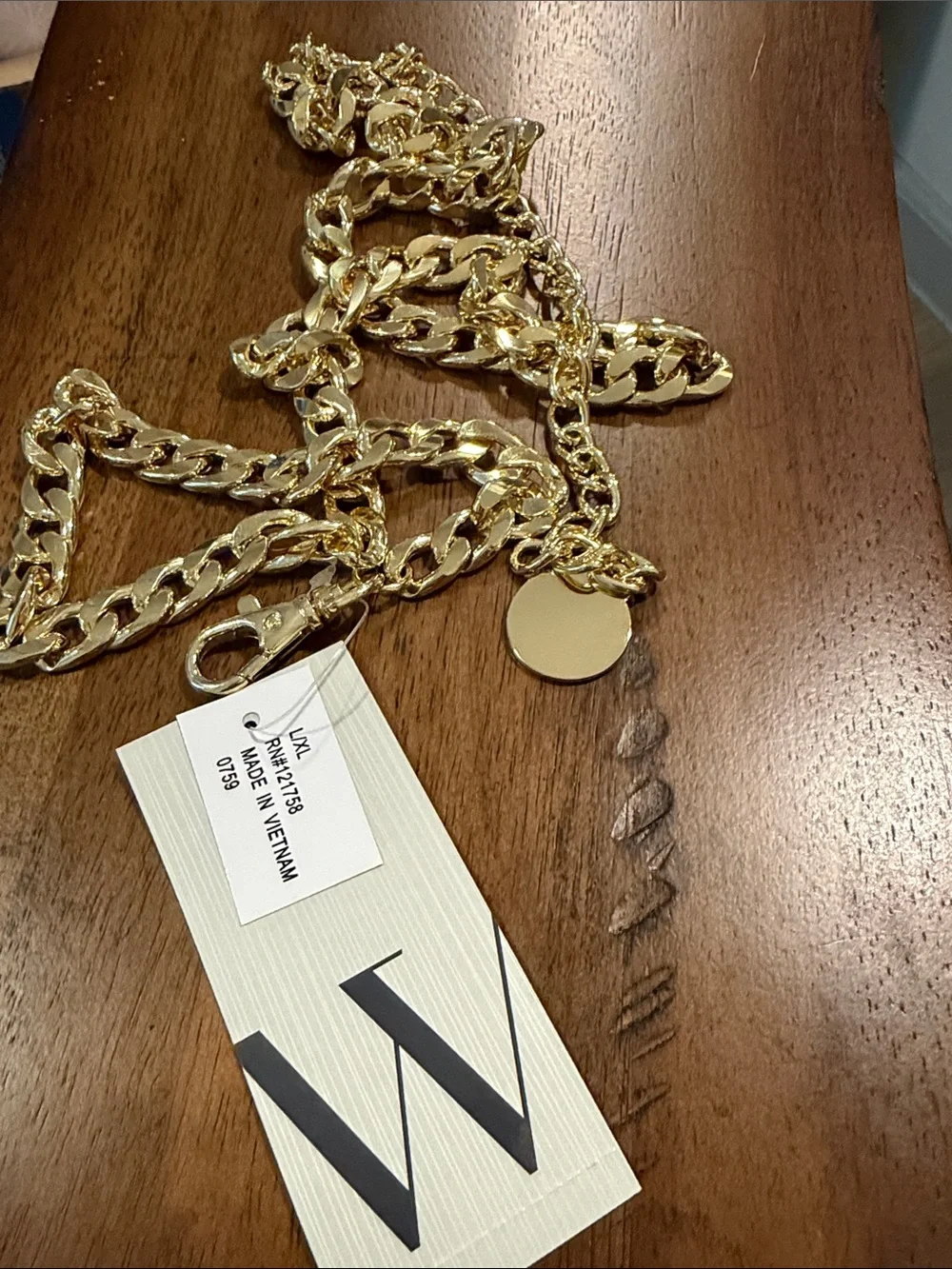 Worthington Gold Chain Belt | Sz L/XL